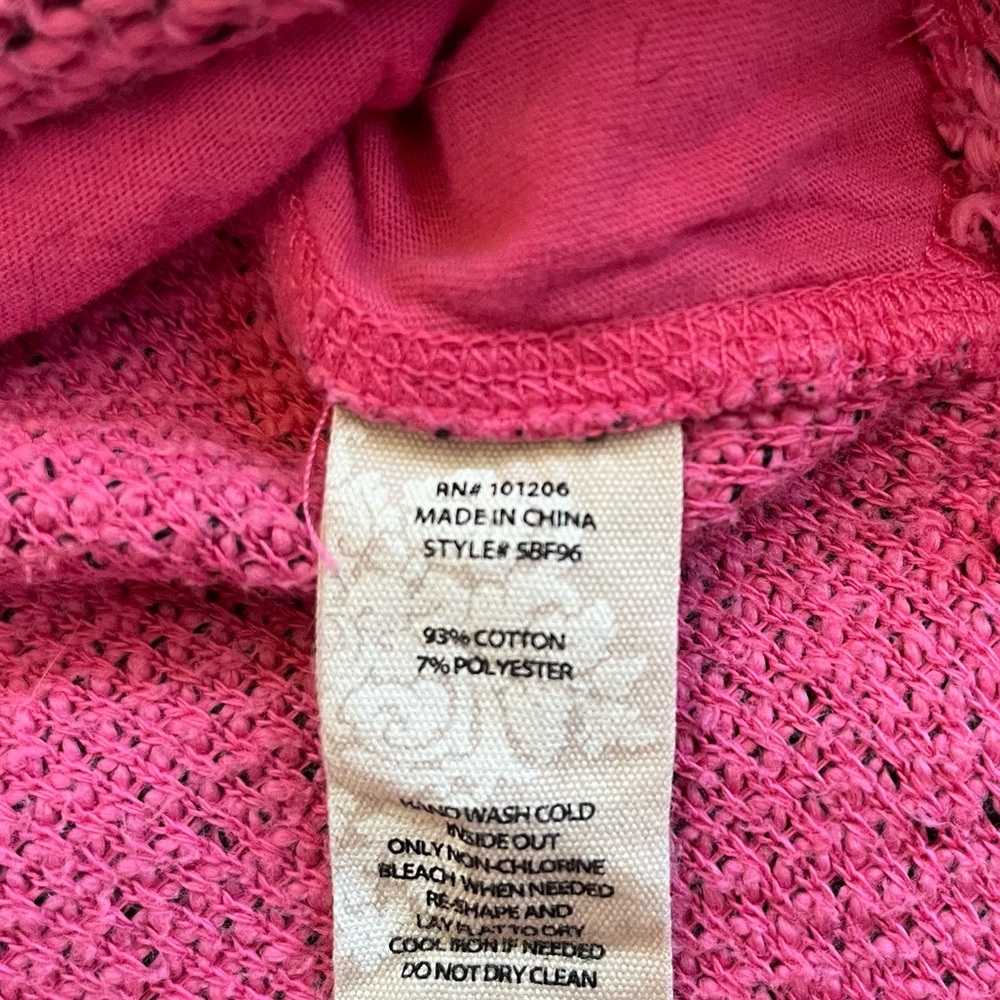 Soft Surroundings Pink Short Sleeve Hoodie - Picture 4 of 4